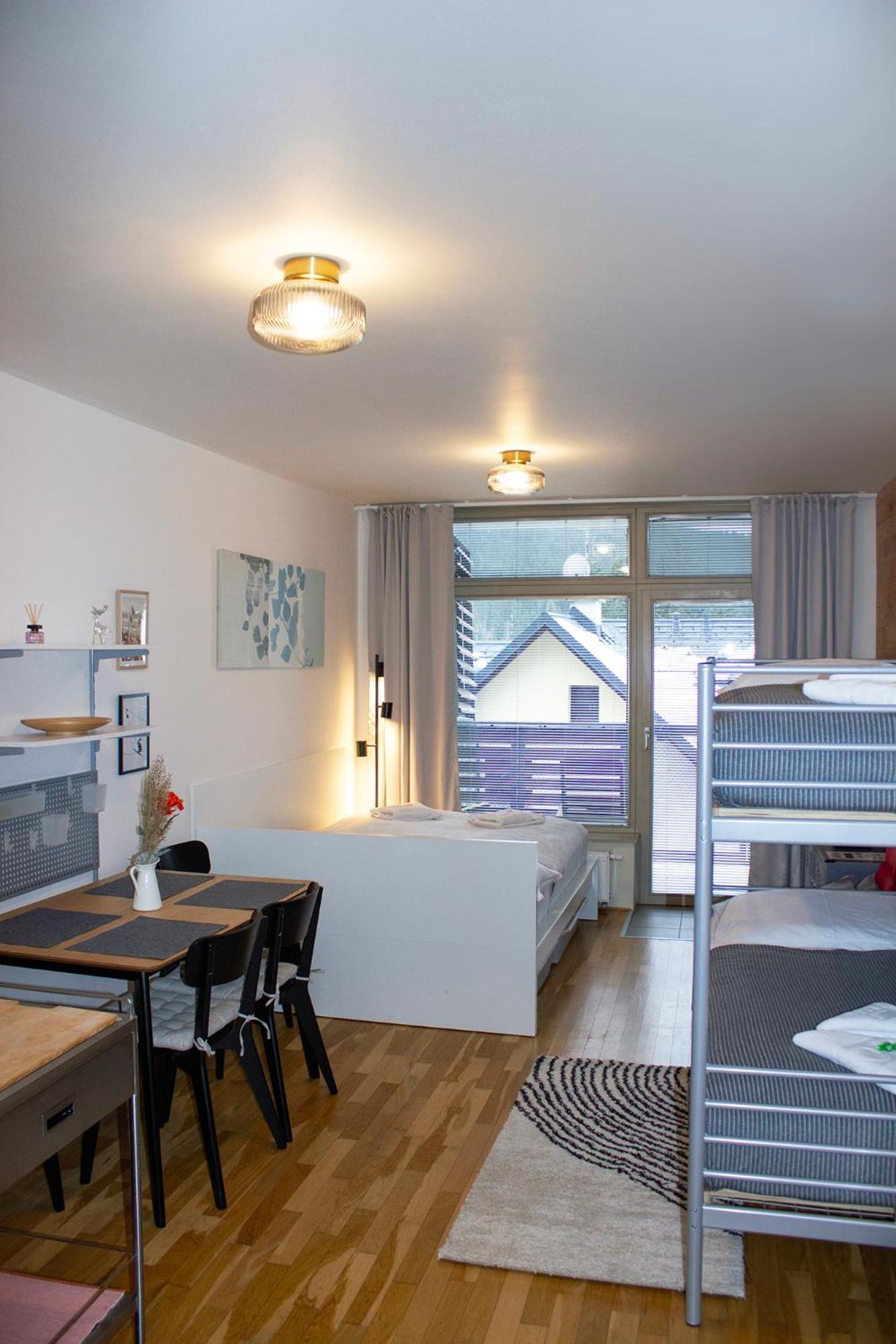 Enjoyharrachov - Atraktivni Slunne Studio Certovka V Centru Harrachova S Garazovym Parkovanim, Wifi-Wlan, Sat, Herni Konzoli, Netflix Zdarma A Nejkrasnejsim Vyhledem Na Certovu Horu S Arealem Skokanskych Mustku A Sjezdovku Kültér fotó